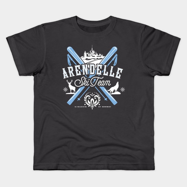 Arendelle Ski Team Kids T-Shirt by MindsparkCreative